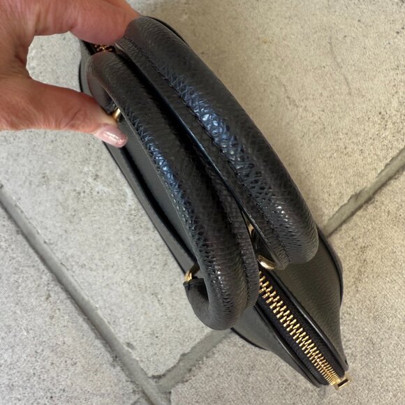 COACH MINI SIERRA DOME CROSSGRAIN LEATHER SATCHEL CROSSBODY BAG Black Leather - Picture 9 of 15